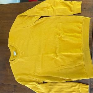Zara Mens Mustard Yellow Crewneck Sweatshirt
